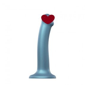 Насадка для страпона Strap-On-Me Mono Density Dildo Blue M, диам. 3,3см, однослойный силикон, гибкий Sex Aura