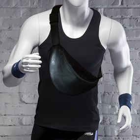 Сумка-бананка с расширителем из эко-кожи 32×16×7.5 см сумка через плечо или поясная сумка мужская/женска (02911)