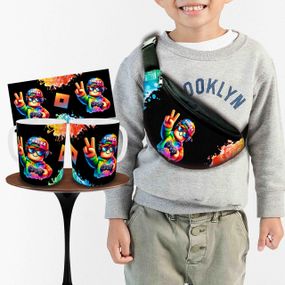 Набор: детская сумка-бананка+кружка Роблокс "Roblox" 32х15см,бананка для мальчика через плечо (00951)