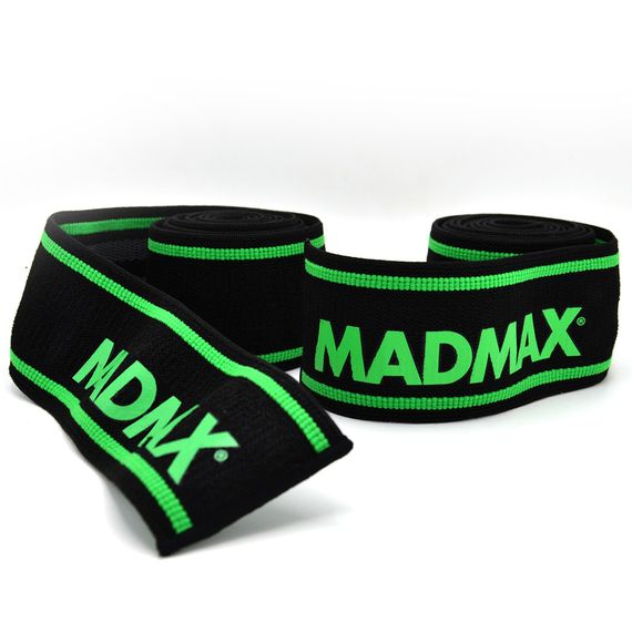 Бинти на коліна MadMax MFA-299 Non slide &amp; slip knee wraps 2.0m Black/Green | Зображення 6