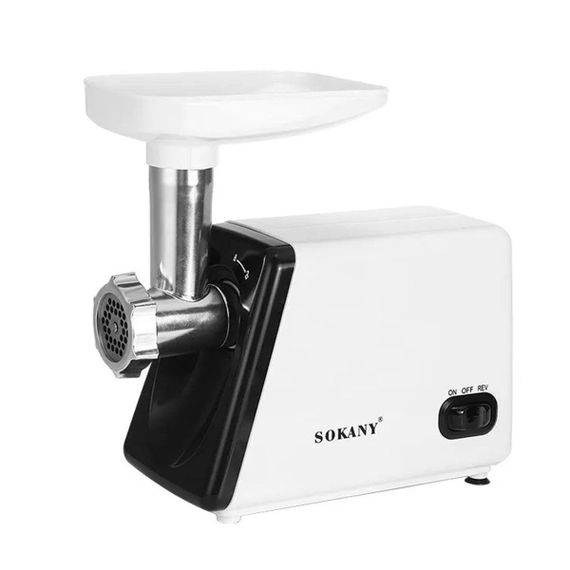 Электрическая мясорубка для фарша Sokany электромясорубка для дома мощная 2500 Вт с насадками Белая SK-312