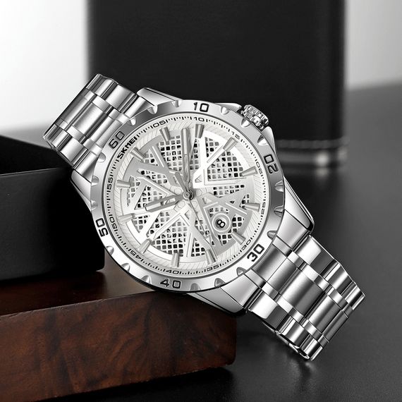 Чоловічий годинник Skmei 9337SISI Silver | Зображення 3
