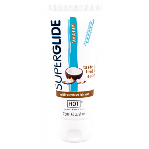 Їстівний лубрикант на водній основі HOT Superglide ароматний кокос, 75 мл | Зображення 1
