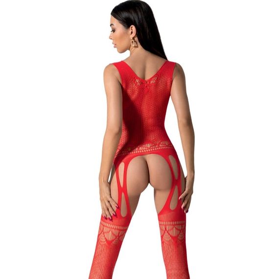 Ажурний бодістокінг з відкритим доступом Passion BS099 red | Зображення 1