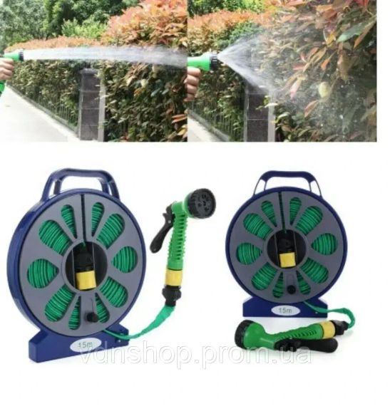 Шланг 15-метровый поливочный с катушкой и распылителем BB-4302 | Поливочный набор | Зображення 1