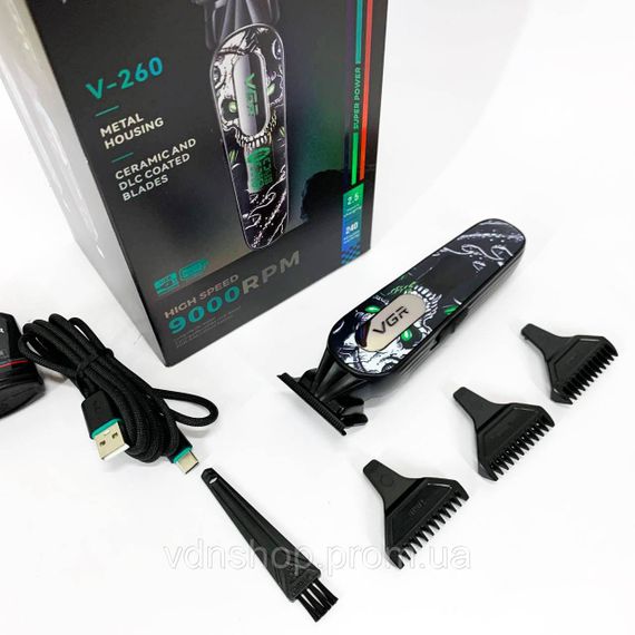 Відмінна машинка для стрижки волосся VGR V-260, Машинка для стрижки волосся з регульованою насадкою KM-79 | Зображення 2