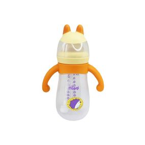 Пляшечка пластикова з силіконовими ручками MGZ-0200(Yellow) 260 мл