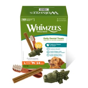 Набір ласощів для чищення зубів у собак великих порід Whimzees Variety Value Box L, 14 шт