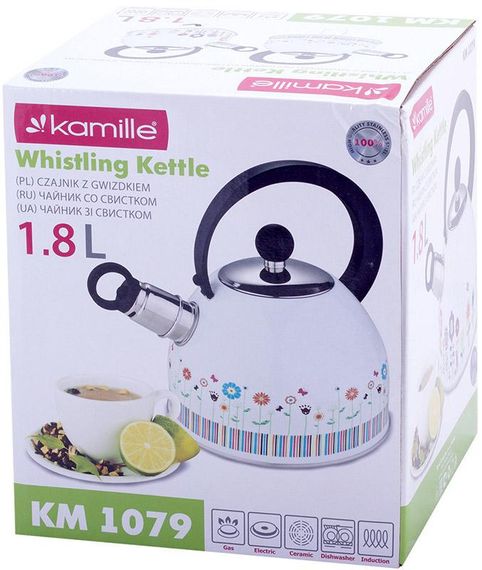 Чайник Kamille Meadow 1.8л з нержавіючої сталі зі свистком | Зображення 5