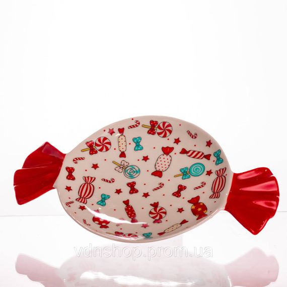 Новогодняя тарелка из фарфора Merry Christmas Ø15.5 см тарелка для десертов тарелки рождественские CR-1-24 | Зображення 2