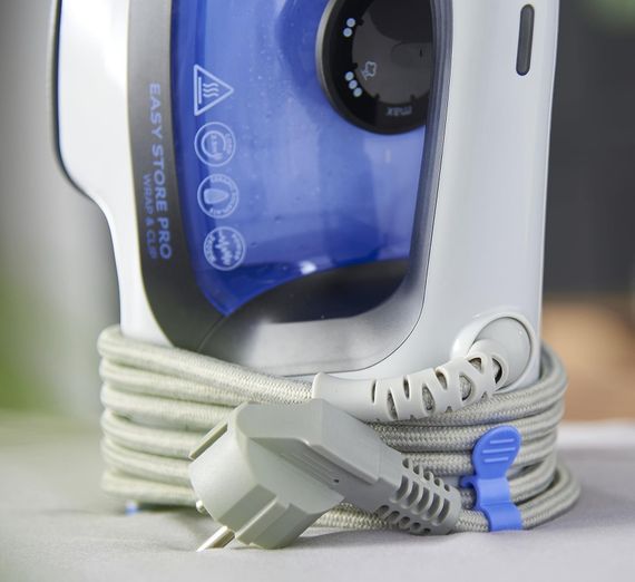 Праска Russell Hobbs Easy Store Pro, 2400Вт, 320мл, паровий удар -180гр, постійна пара - 45гр, зберігання шнура, керам. підошва, біло-синій (26730-56) | Зображення 8
