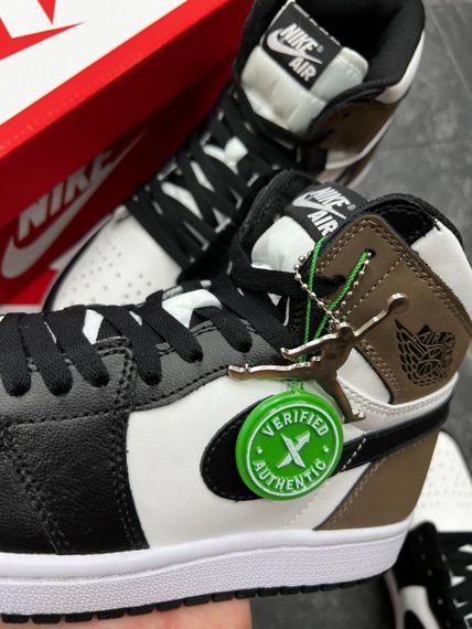 Чоловічі кросівки N-ike Air Jordan  High Black White Khaki 44 - 28 см | Зображення 3