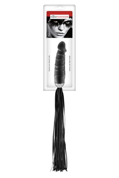 Флоггер с ручкой-дилдо Fetish Tentation Whip with Dildo Handle | Зображення 1