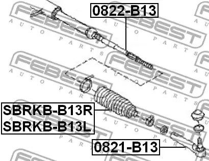 Пильовик кермової рейки Impreza 00-07, FEBEST (SBRKBB13R) | Зображення 3