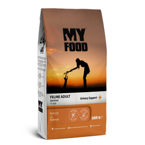 Сухий Корм Myfood Суперпреміум для дорослих стерилізованих котів з Лососем 0,5 кг