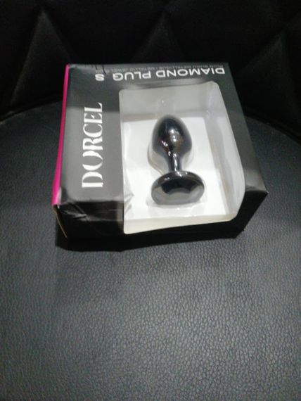 Металева анальна пробка з кристалом Dorcel Diamond Plug Black S (м'яте паковання!!!) Sex Aura | Зображення 1