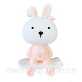 Ночник детский «Зайчик на скейте» MGZ-1407(Pink) питание от USB