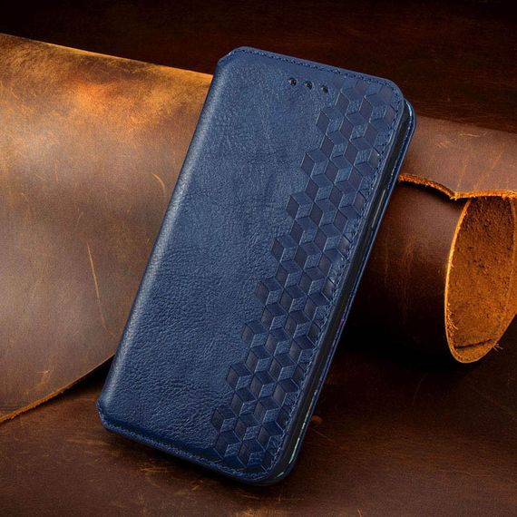 Кожаный чехол-книжка GETMAN Cubic (PU) для Xiaomi Redmi 12C Синий | Зображення 4