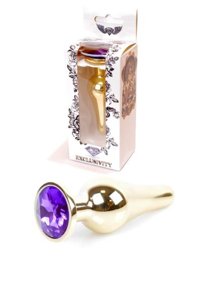 Анальна пробка - Jewellery Gold Long Plug Purple Sex Aura