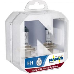 Комплект галогенових ламп Narva H1 12V 55W P14,5s RANGE POWER +150% 2pcs/set