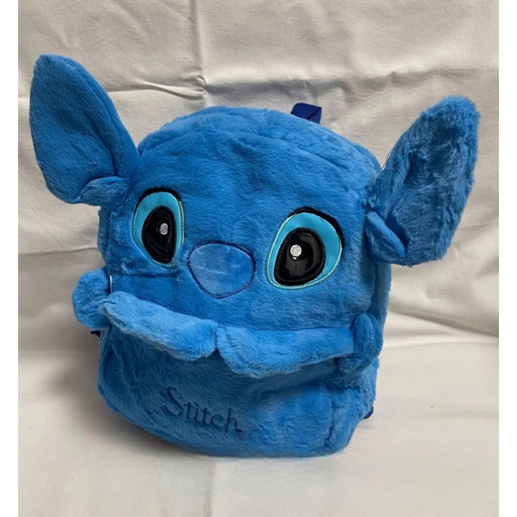 Плюшевий синій рюкзак Стіч з відділеннями для дитячого садка та вулиці 27.8×24.5×10 см | Зображення 1