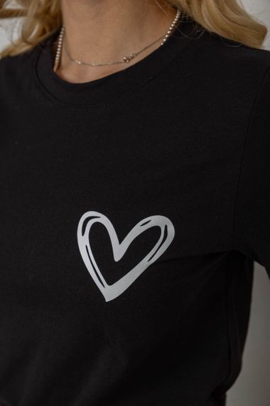 Жіноча футболка з принтом, колір чорний, 241R128 | Зображення 4