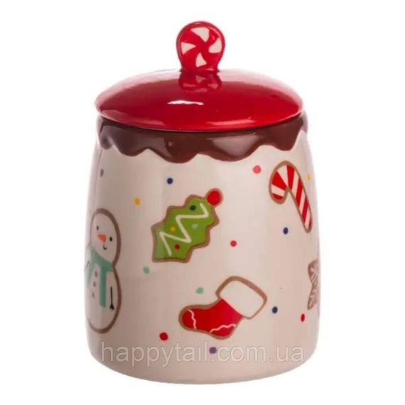 Банка для сипучих продуктів з кришкою з порцеляни 9×13 (см) Merry Christmas CR-1-42 | Зображення 2