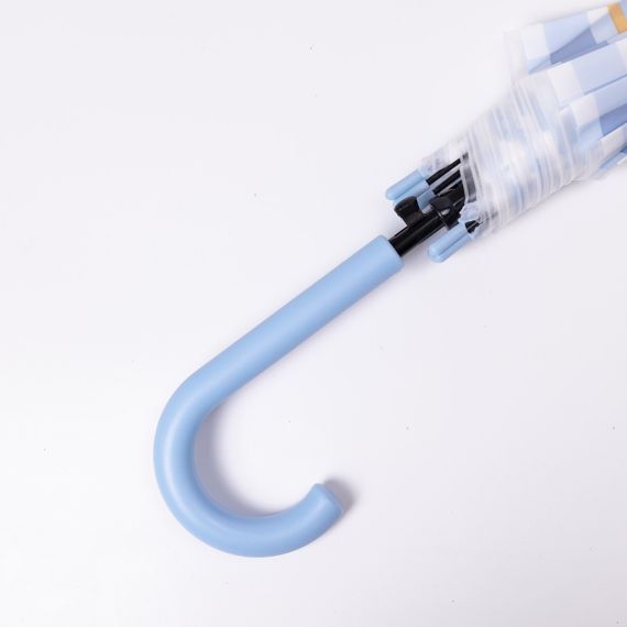 Класична дитяча парасолька-тростина напівавтомат з поліестеру міцна надійна 8 спиць діаметр 94 см Блакитний HP-23-11BL | Зображення 4