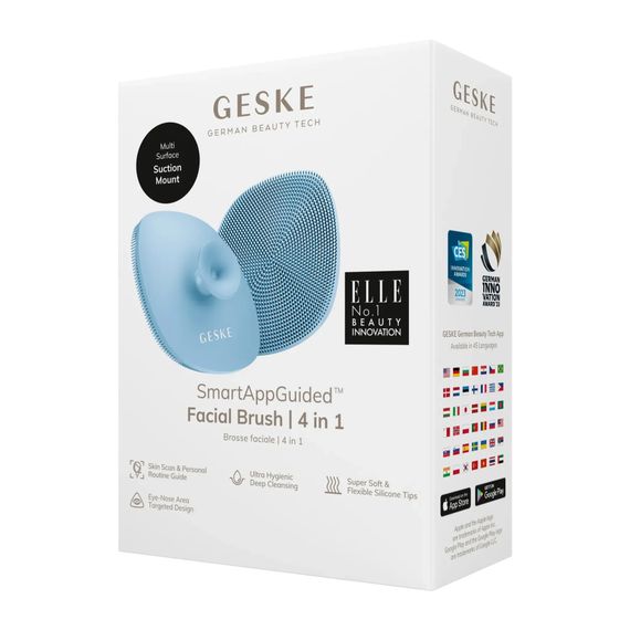 Щетка для лица GESKE Facial Brush 4в1 с держателем white, Голубой | Зображення 7