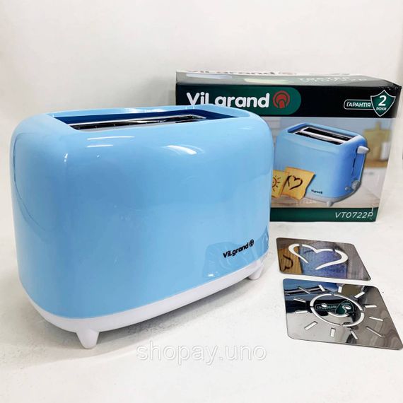 Тостер для дома и офиса VILGRAND, Электрический тостер для поджаривания хлеба Тостерница кухни PU-89 | Зображення 8