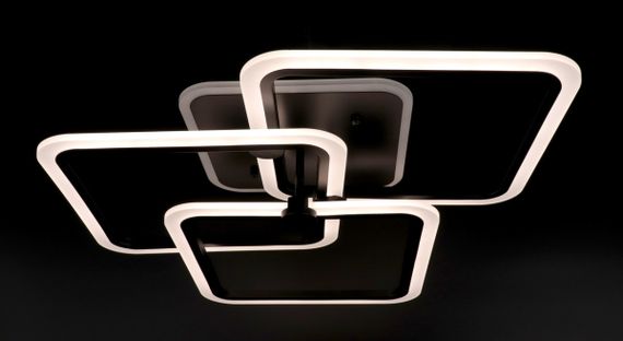 Люстра світлодіодна стельова LED світильник для квартири на стелю лед з пультом 25764 Чорний 14х55х55 см. | Зображення 4