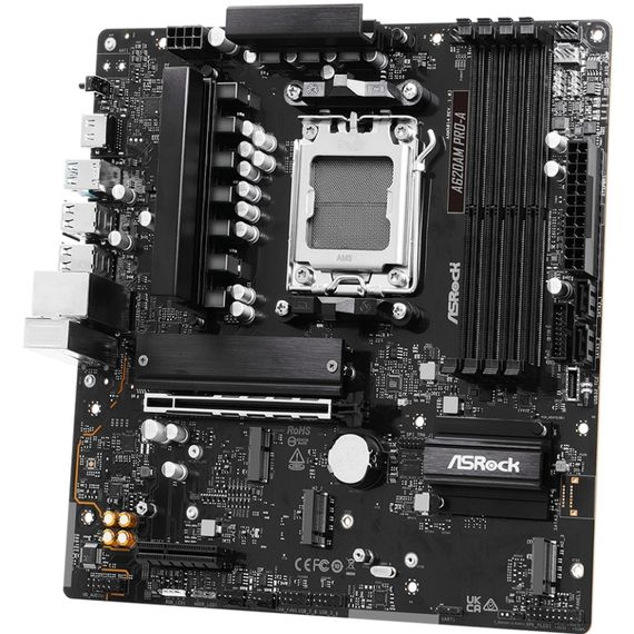ASRock A620AM PRO-A (AM5/A620A, 4*DDR5, PCIex16, HDMI, 2xSATA, 3xM.2, 2.5GLan, 8ch, mATX) | Зображення 1