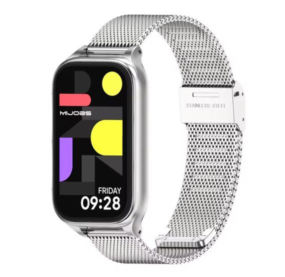Ремінець Xiaomi Mi Smart Band 8/9 Active/Redmi Smart Band 2/3 сріблястий | Зображення 1