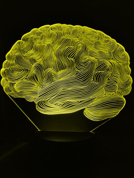 Акриловый светильник-ночник Мозг желтый tty-n000915