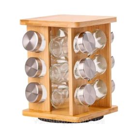 Набор для специй на деревянной подставке 12 предметов по 100 мл HP531B6612Z