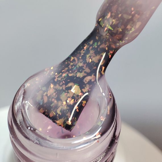 Crystal base Mi #5 (молочно-рожева база з золотими пластівцями юккі) 8мл | Зображення 3