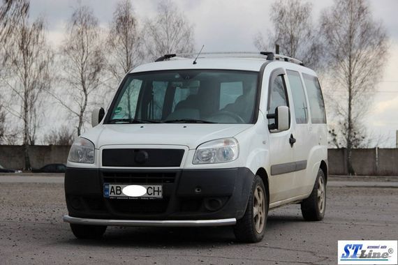 Передній захист ST008 (2 шт., нерж.) 42 мм для Fiat Doblo II 2005-2010 рр | Зображення 1