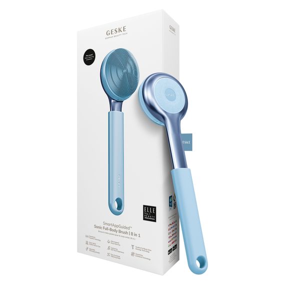 Ультразвуковая щетка для всего тела GESKE Sonic Full-Body Brush&Intensive Exfoliator 8в1 starlight, Голубой