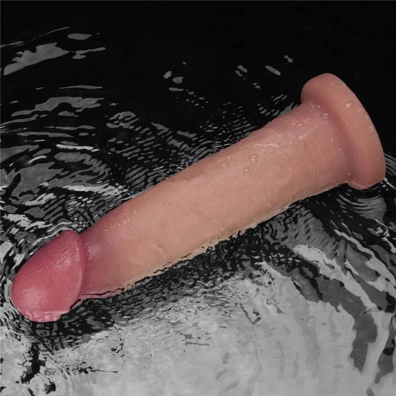 Реалістичний вібратор - Vibrating Sliding Skin Pro II Dual Layer Silicone Dong 9" Flesh Sex Aura | Зображення 8