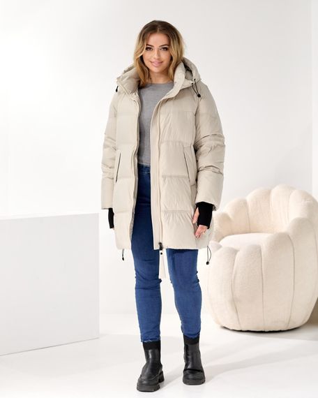 Світла тепла куртка преміум якості батал | Зображення 6