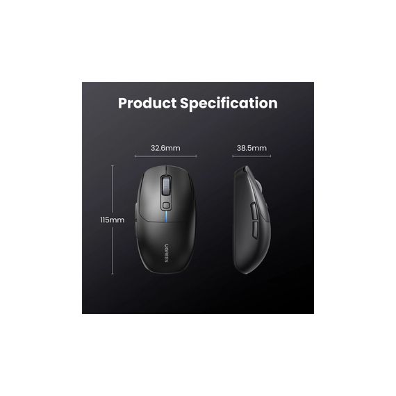 Мишка Ugreen MU103 Wireless/Bluetooth Black (90539) | Зображення 6