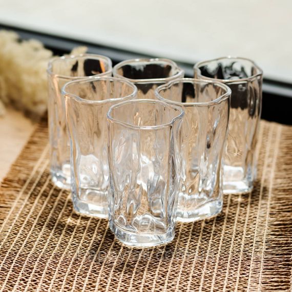 Набір склянок для напоїв Crinkle Glass 6 штук по 270 мл HP-17-62 | Зображення 1