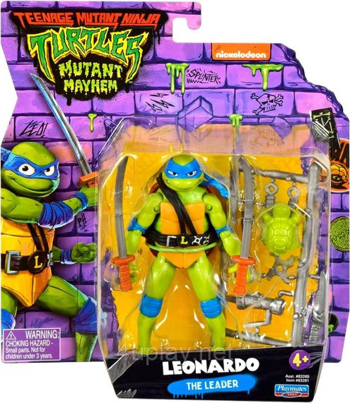 Фігурка Черепашки-ніндзя Леонардо 11,5 см Teenage Mutant Ninja Turtles Mutant Mayhem 4.5” Leonardo TMNT Оригінал | Зображення 1