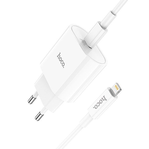 МЗП Hoco C94A Metro PD20W (1USB-C) + кабель Type-C to Lightning White | Зображення 1