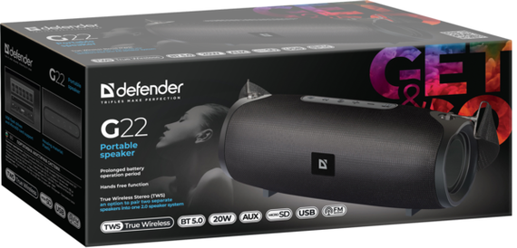 Портативна колонка Defender G22 20Вт, Black (65122) | Зображення 4