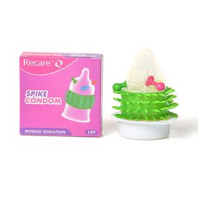 Насадка на член Recare Spike Condom Pink (презерватив з кульками та рядами шипів), Рожевий