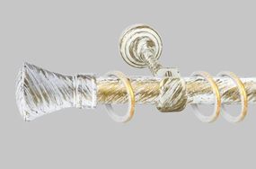 Карниз для штор однорядний металевий 25 мм, Люксор Біле Золото