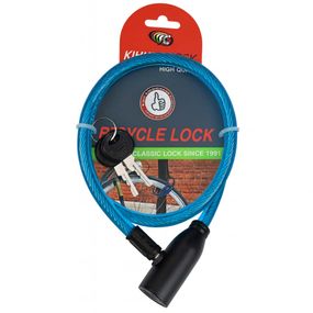 Замок велосипедний KIHUU LOCK 801, 8*65 тросовий, 2 ключі. Колір: синій KU-19