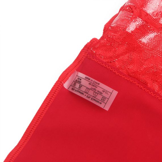 Чулки эластичные Star Night с кружевной коронкой, красные, XS-L sexstyle | Зображення 6