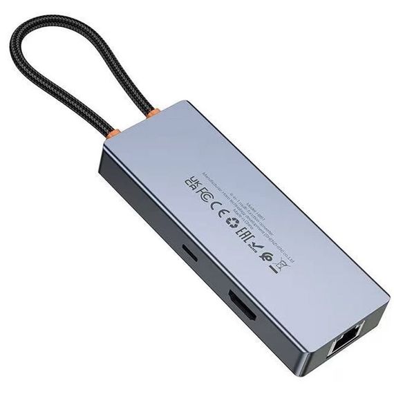 Переходник HUB Hoco HB51 Wow 6in1 (Type-C to HDTV+RJ45+PD+3xUSB3.0) Deep space gray | Зображення 3